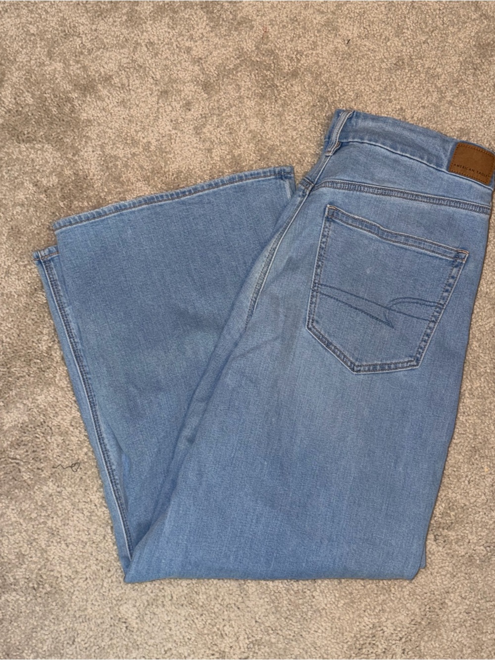 American Eagle Curvy Super High Rise Baggy Wide leg Jeans 14 - Picture 2 of 9
